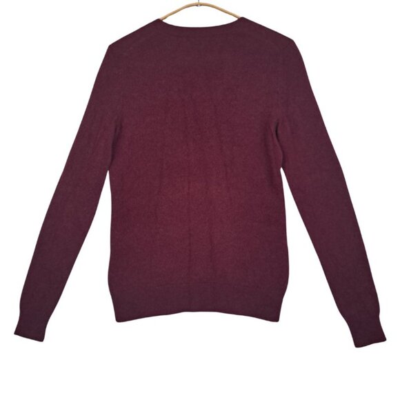 Lord & Taylor 100% Cashmere V-Neck Plum Sweater Size S - Picture 3 of 8